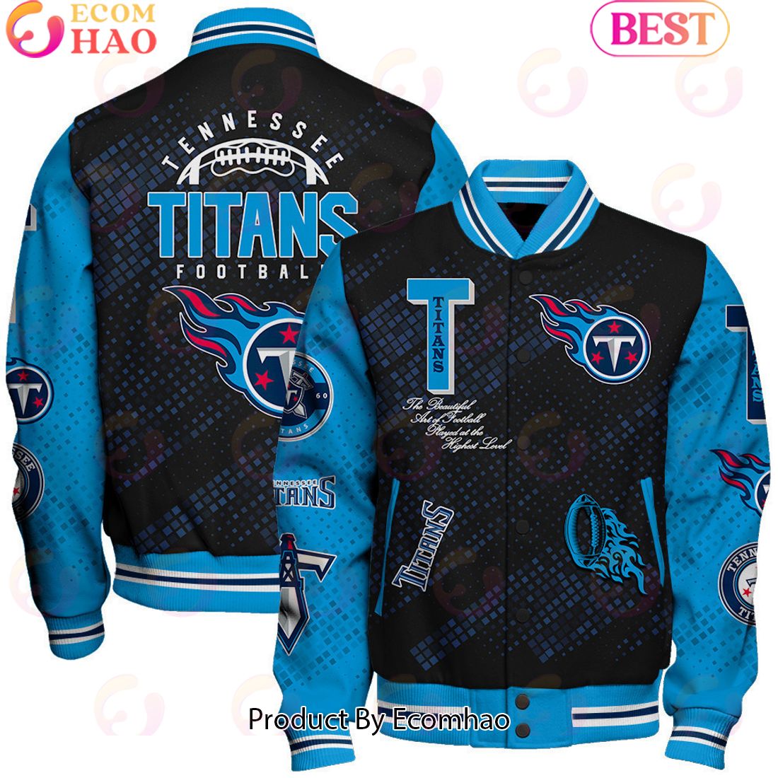 Tennessee Titans National Football League Pattern Baseball Jacket