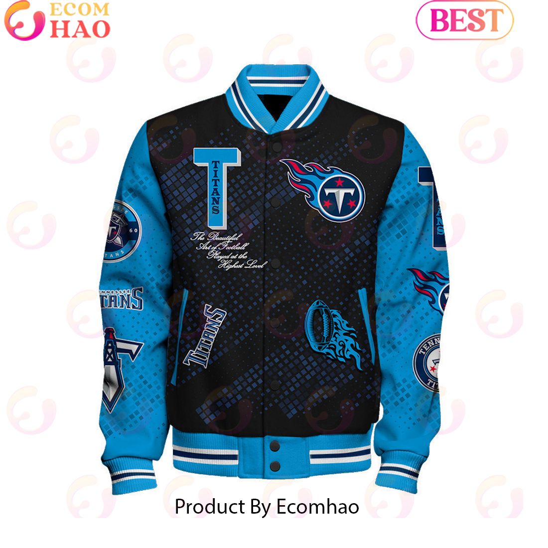 Tennessee Titans National Football League Pattern Baseball Jacket