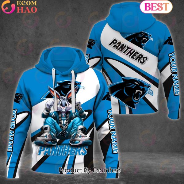 Custom Name NFL Carolina Panthers Bugs Bunny Sport Clothing 3D Hoodie