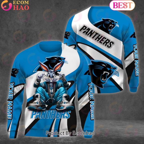Custom Name NFL Carolina Panthers Bugs Bunny Sport Clothing 3D Hoodie