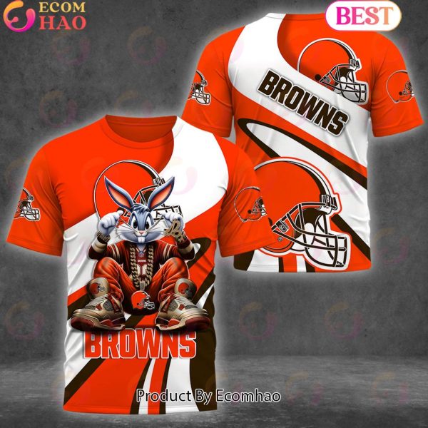 Custom Name NFL Cleveland Browns Bugs Bunny Sport Clothing 3D Hoodie
