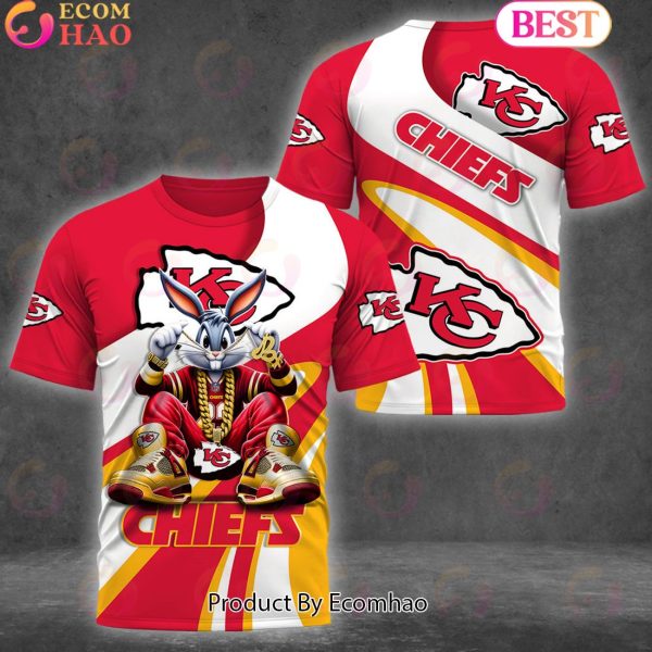 Custom Name NFL Kansas City Chiefs Bugs Bunny Sport Clothing 3D Hoodie