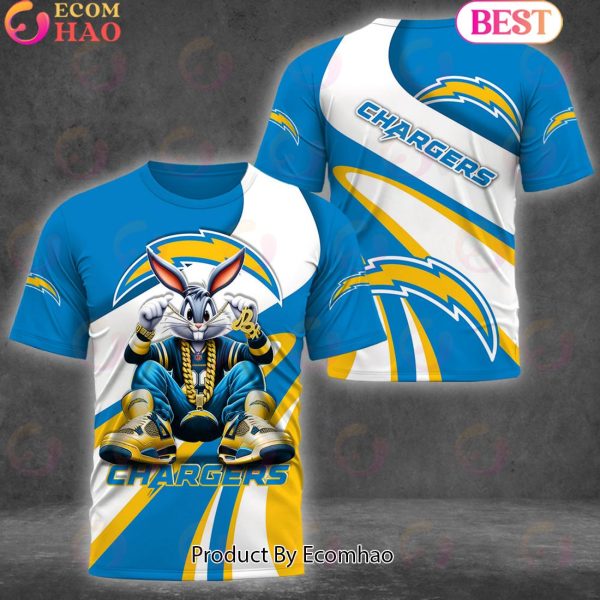 Custom Name NFL Los Angeles Chargers Bugs Bunny Sport Clothing 3D Hoodie