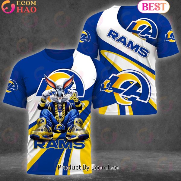 Custom Name NFL Los Angeles Rams Bugs Bunny Sport Clothing 3D Hoodie