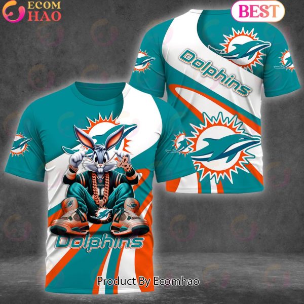 Custom Name NFL Miami Dolphins Bugs Bunny Sport Clothing 3D Hoodie