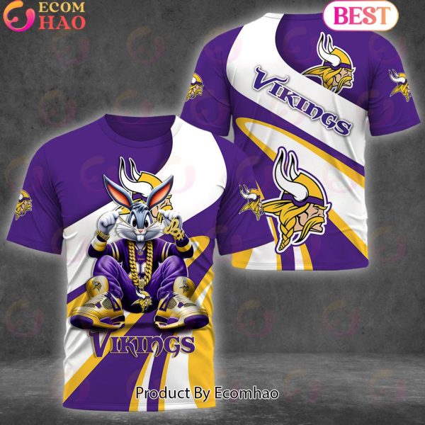Custom Name NFL Minnesota Vikings Bugs Bunny Sport Clothing 3D Hoodie