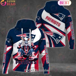 Custom Name NFL New England Patriots Bugs Bunny Sport Clothing 3D Hoodie