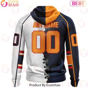 Custom OHL Barrie Colts Mix Home And Away Jersey Personalized Letters Number Hoodie