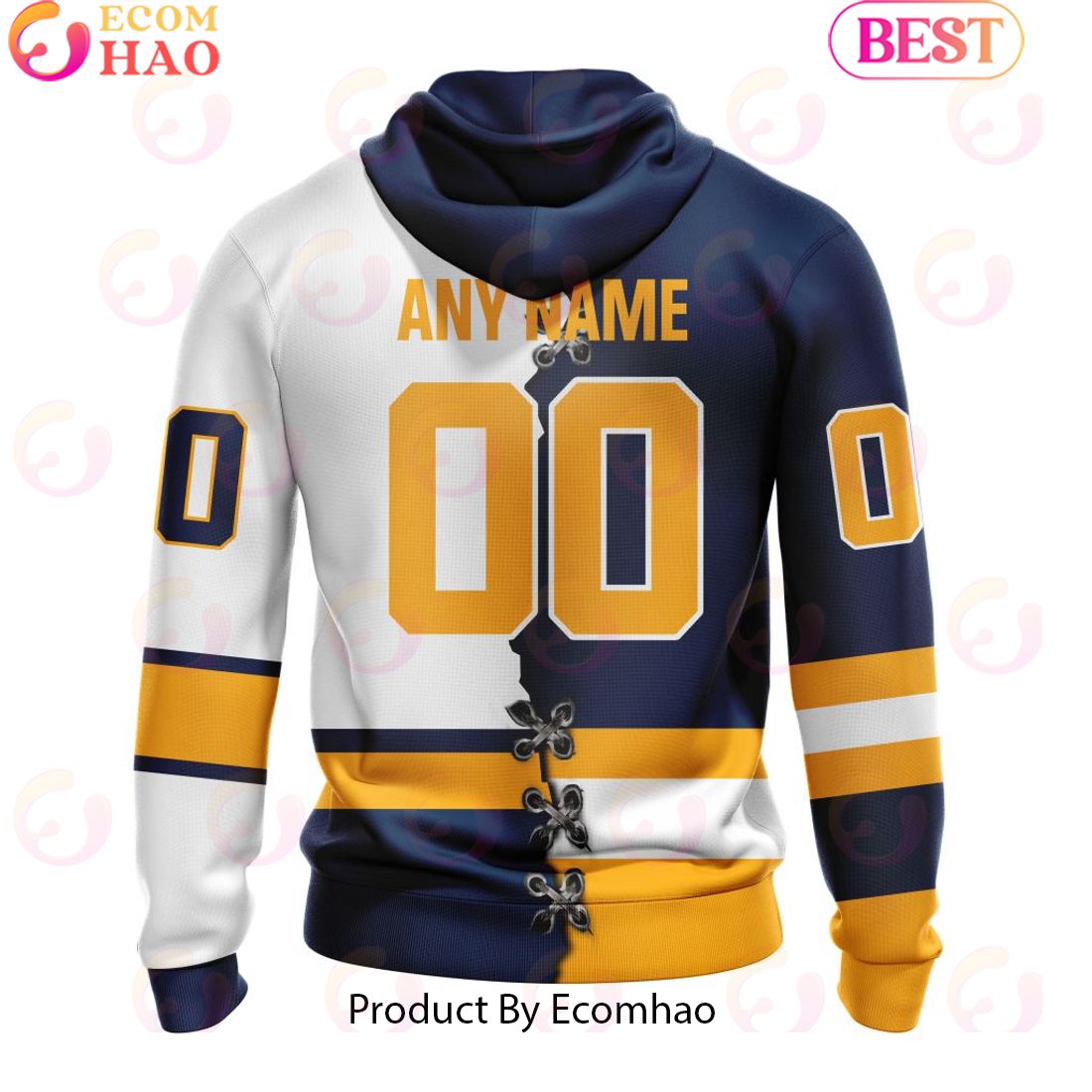 Custom OHL Erie Otters Mix Home And Away Jersey Personalized Letters Number Hoodie