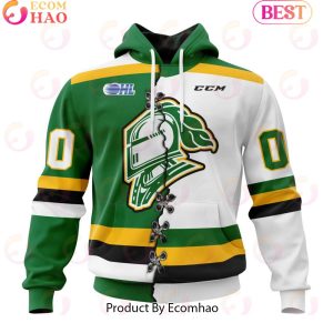 Custom OHL London Knights Mix Home And Away Jersey Personalized Letters Number Hoodie