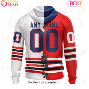 Custom OHL Oshawa Generals Mix Home And Away Jersey Personalized Letters Number Hoodie