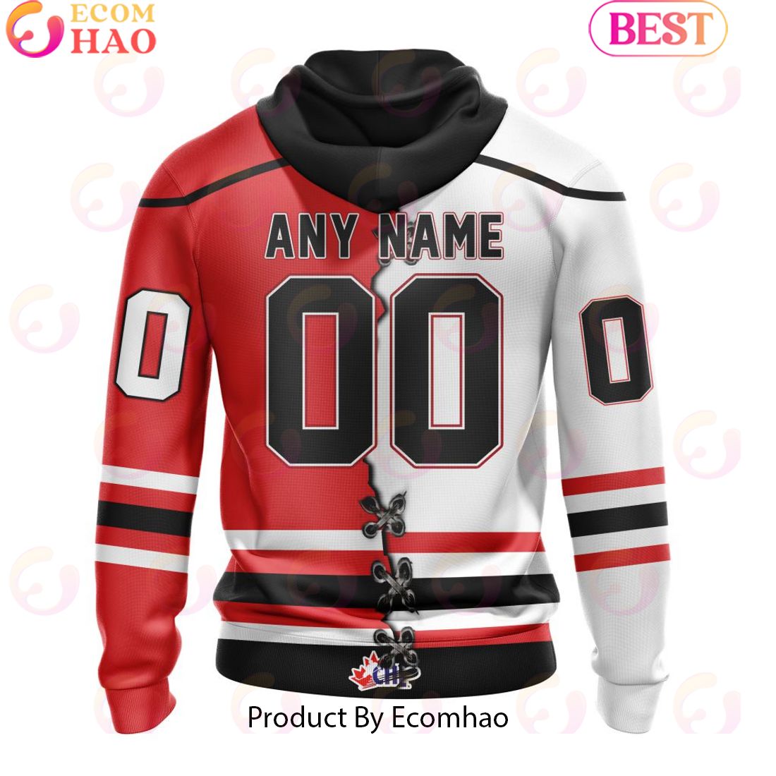 Custom OHL Owen Sound Attack Mix Home And Away Jersey Personalized Letters Number Hoodie