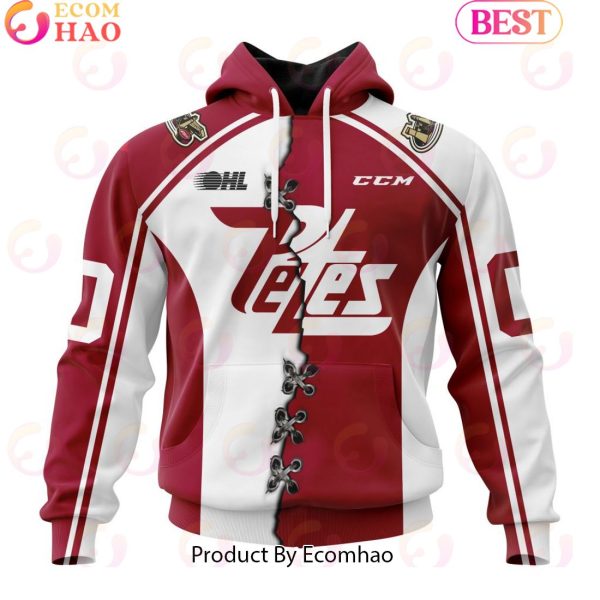 Custom OHL Peterborough Petes Mix Home And Away Jersey Personalized Letters Number Hoodie
