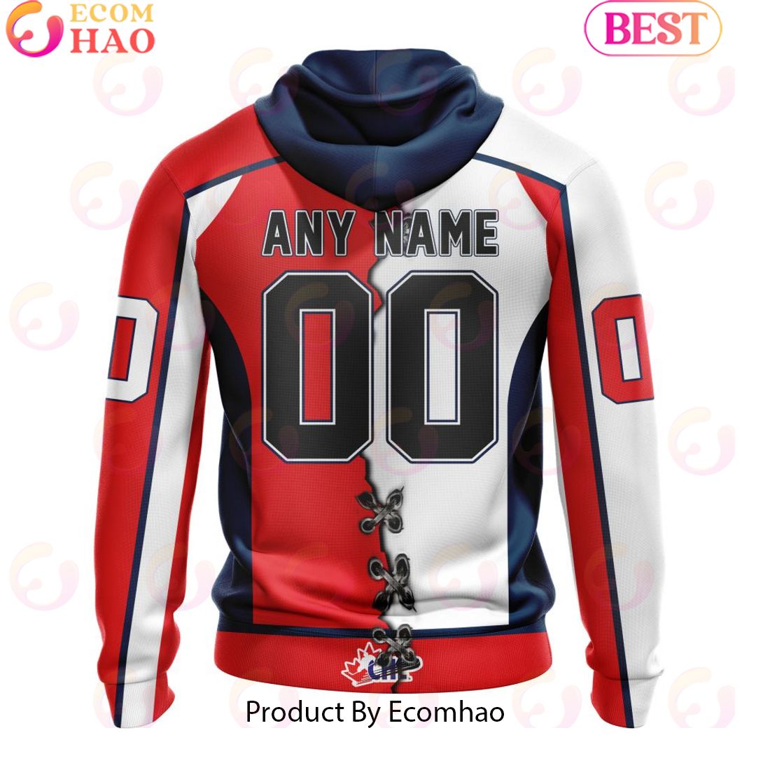 Custom OHL Windsor Spitfires Mix Home And Away Jersey Personalized Letters Number Hoodie