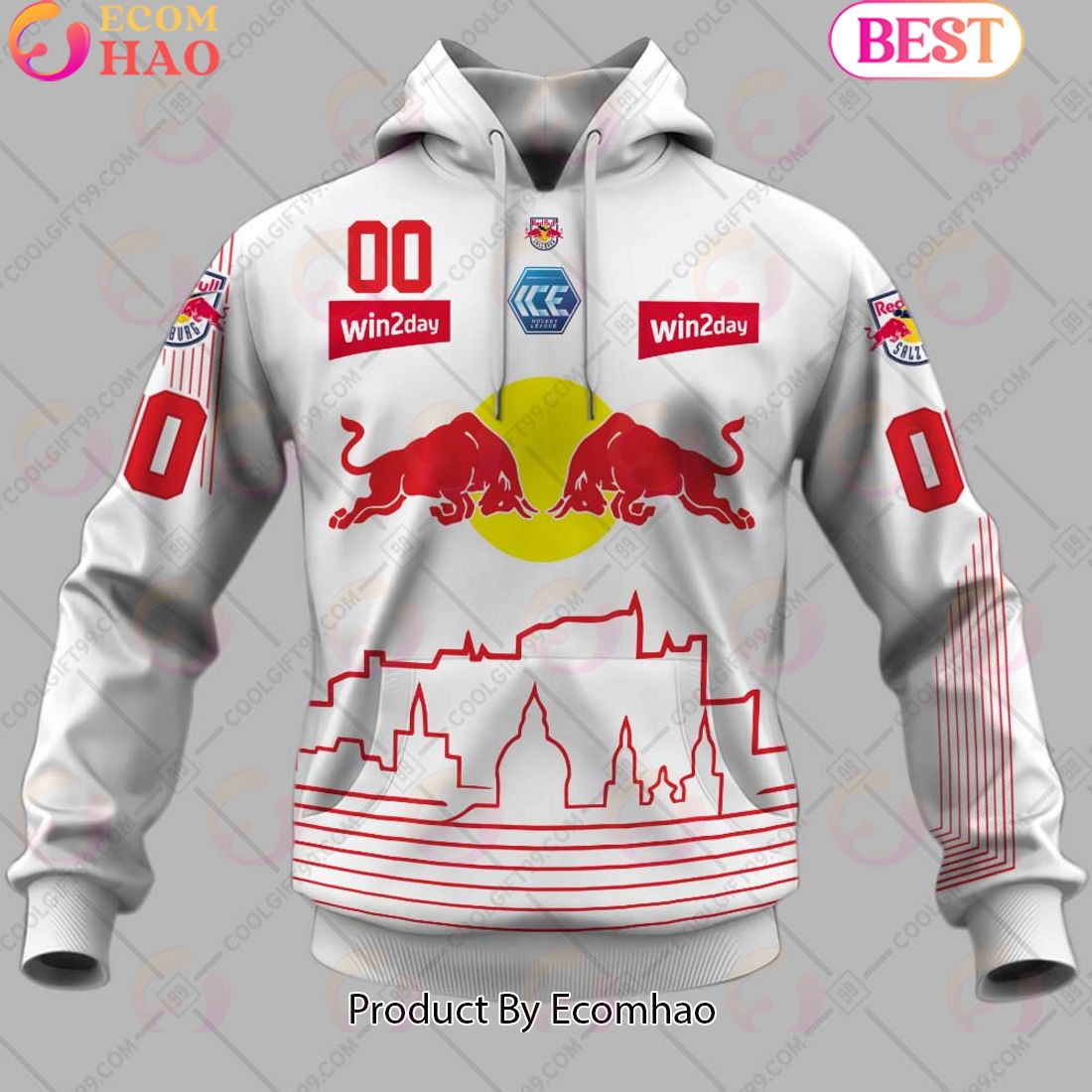 ICEHL EC Red Bull Salzburg Home Jersey Style 3D Hoodie