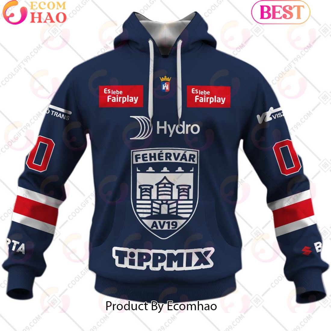 ICEHL Fehervar AV19 Home Jersey Style 3D Hoodie