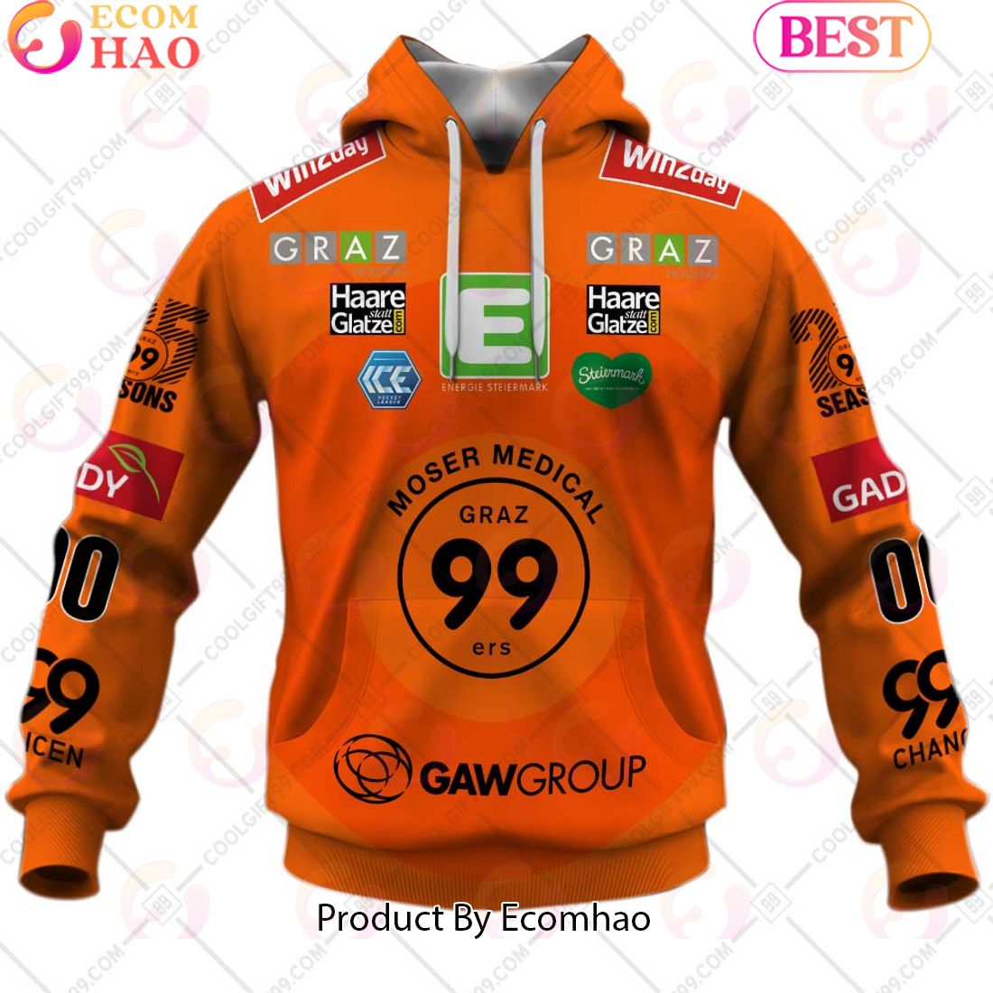 ICEHL Graz 99ers Home Jersey Style 3D Hoodie