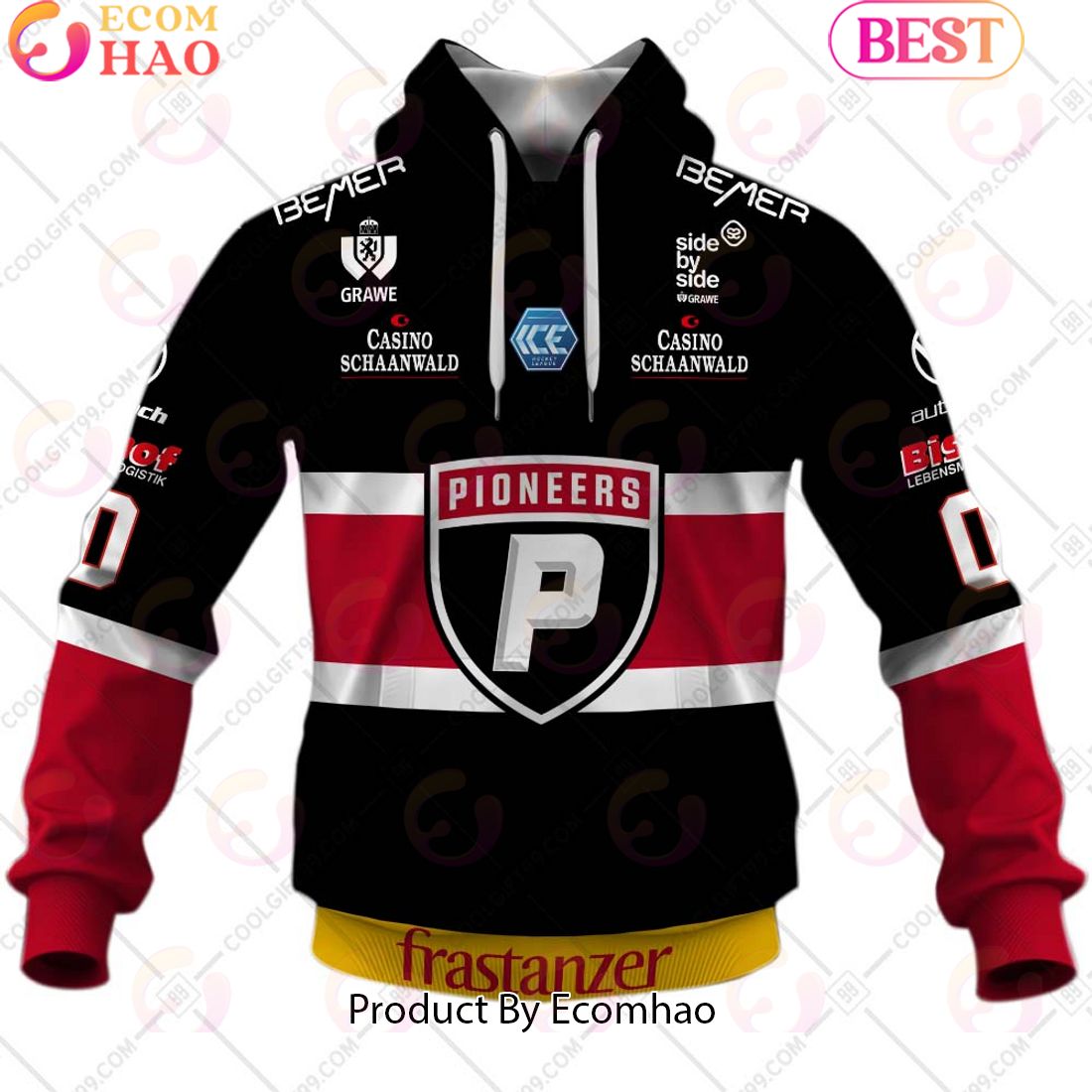 ICEHL Pioneers Vorarlberg Home Jersey Style 3D Hoodie