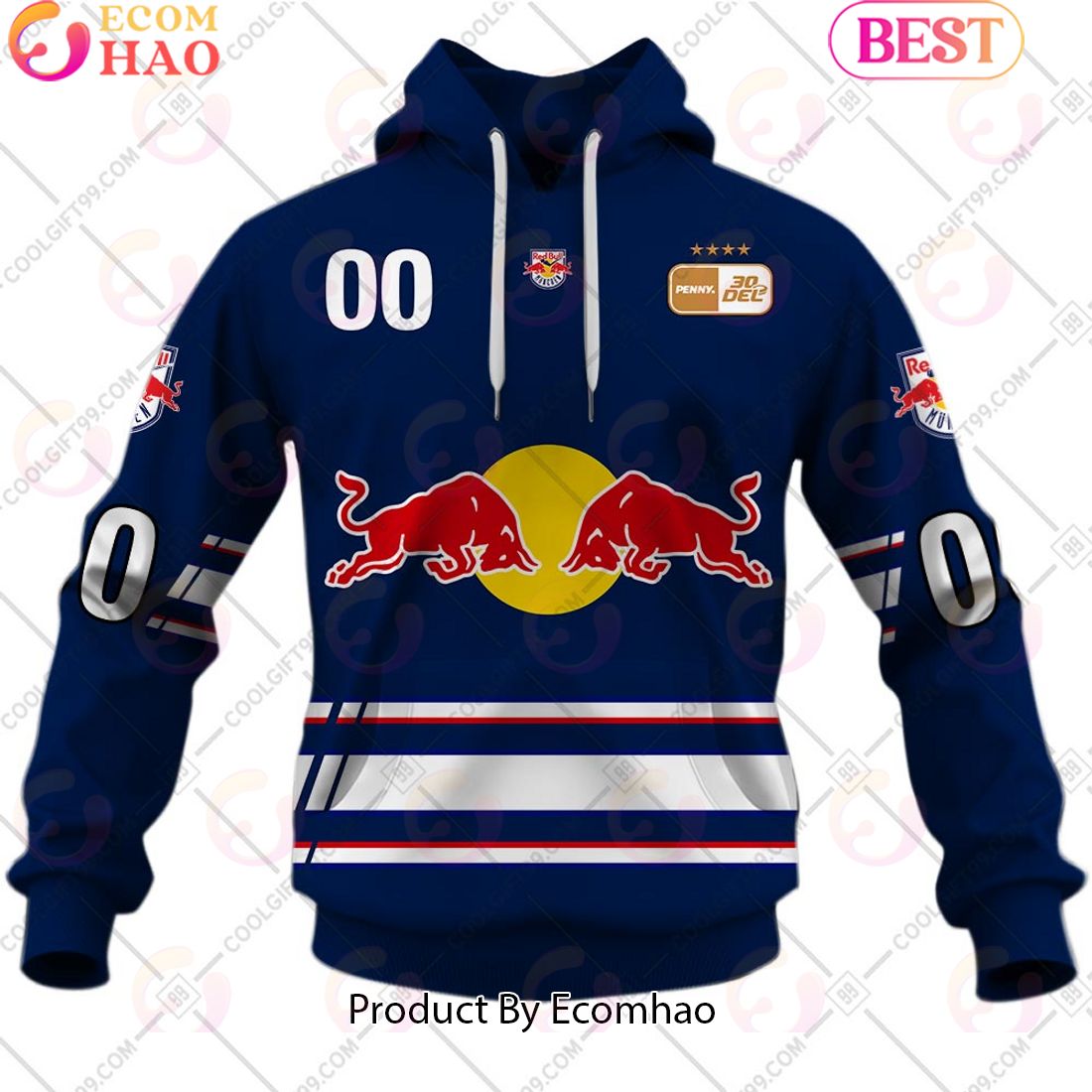 Deutsche Eishockey Liga EHC Red Bull Munchen Home Jersey Style 3D Hoodie