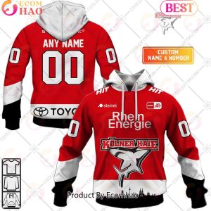 Deutsche Eishockey Liga Kolner Haie Home Jersey Style 3D Hoodie Deutsche Eishockey Liga Kolner Haie Home Jersey Style 3D Hoodie