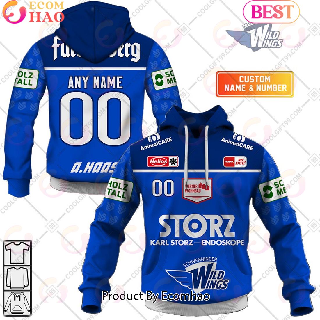 Personalized EHL Furuset Ishockey 2324 Home Jersey Style 3D Hoodie