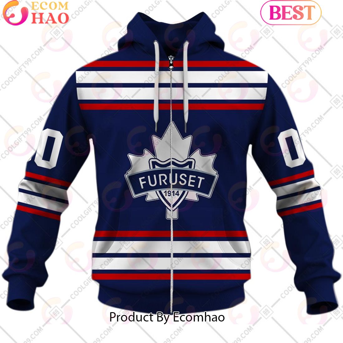 Personalized EHL Furuset Ishockey 2324 Home Jersey Style 3D Hoodie