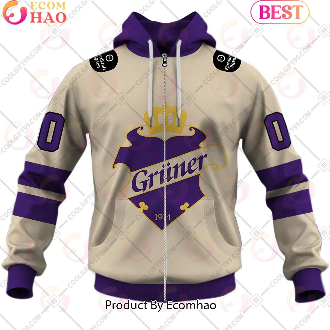 Personalized EHL Gruner Ishockey 2324 Home Jersey Style 3D Hoodie