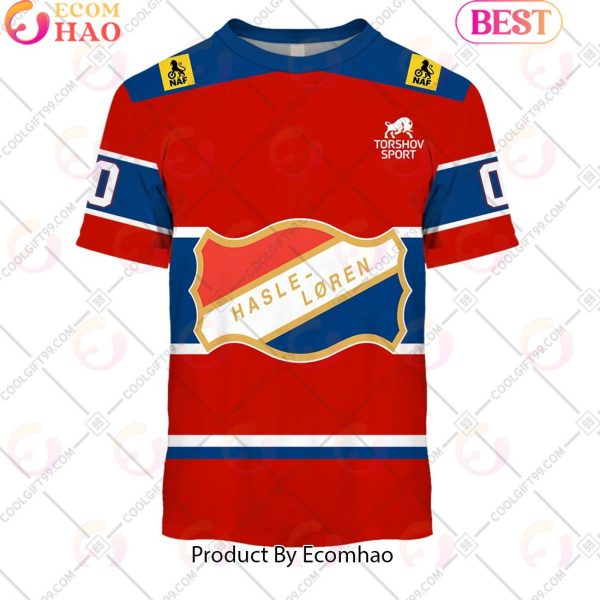 Personalized EHL Hasle Loren Ishockey 2324 Home Jersey Style 3D Hoodie