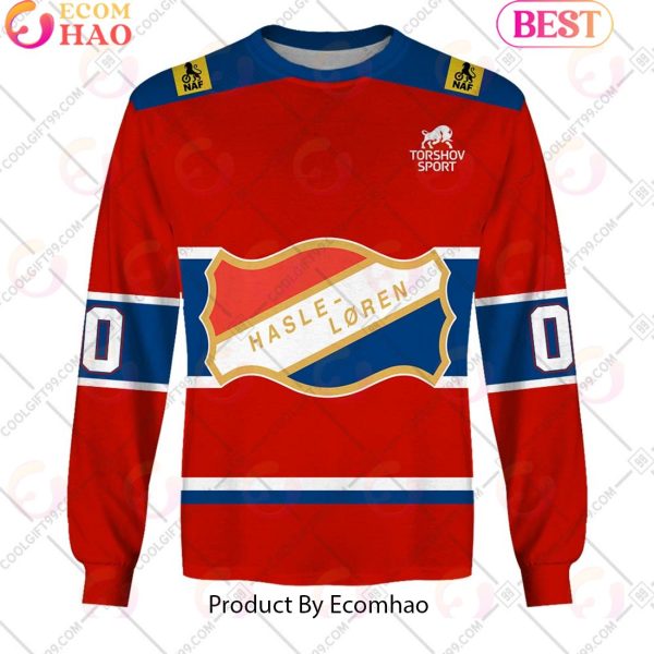 Personalized EHL Hasle Loren Ishockey 2324 Home Jersey Style 3D Hoodie