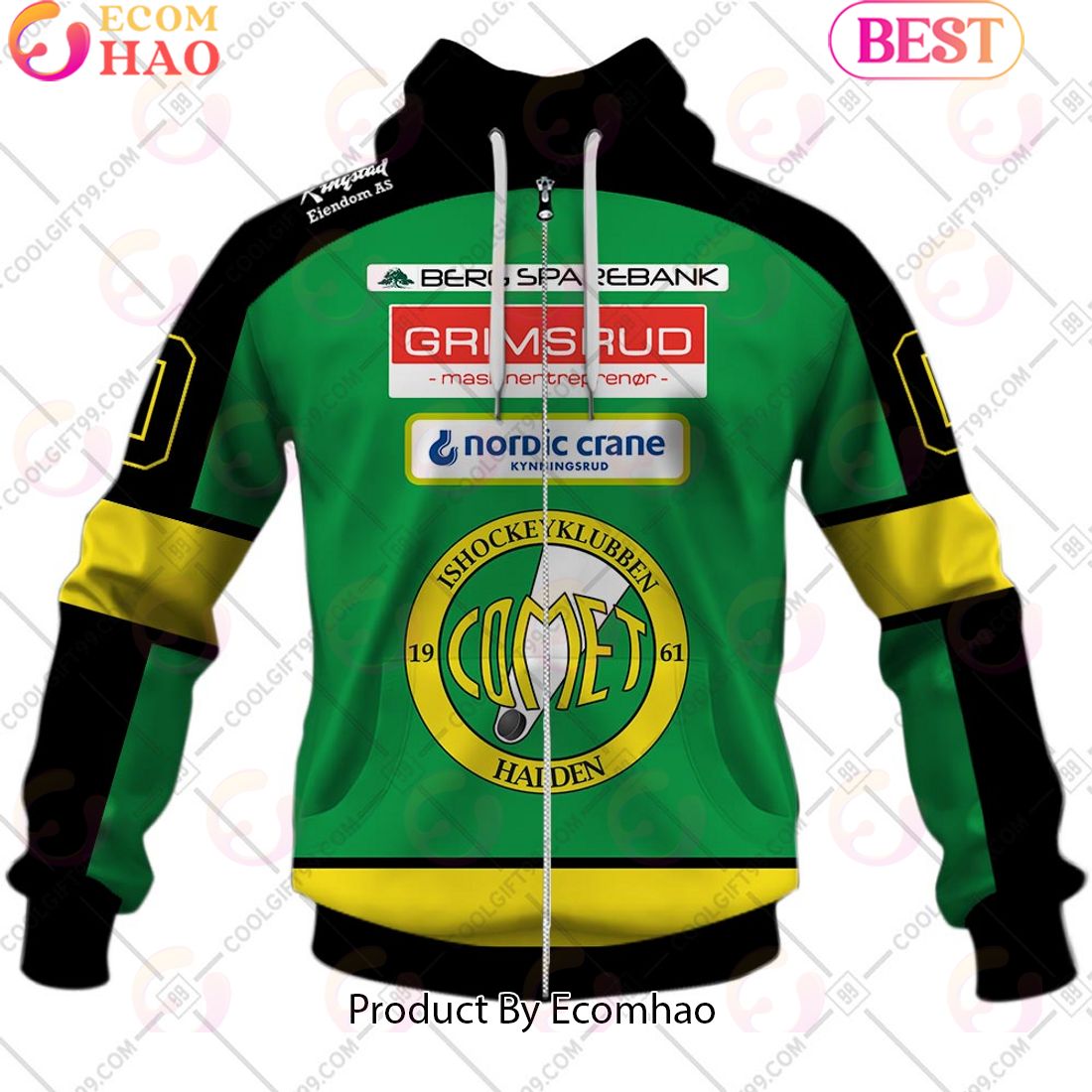 Personalized EHL IK Comet Halden 2324 Home Jersey Style 3D Hoodie