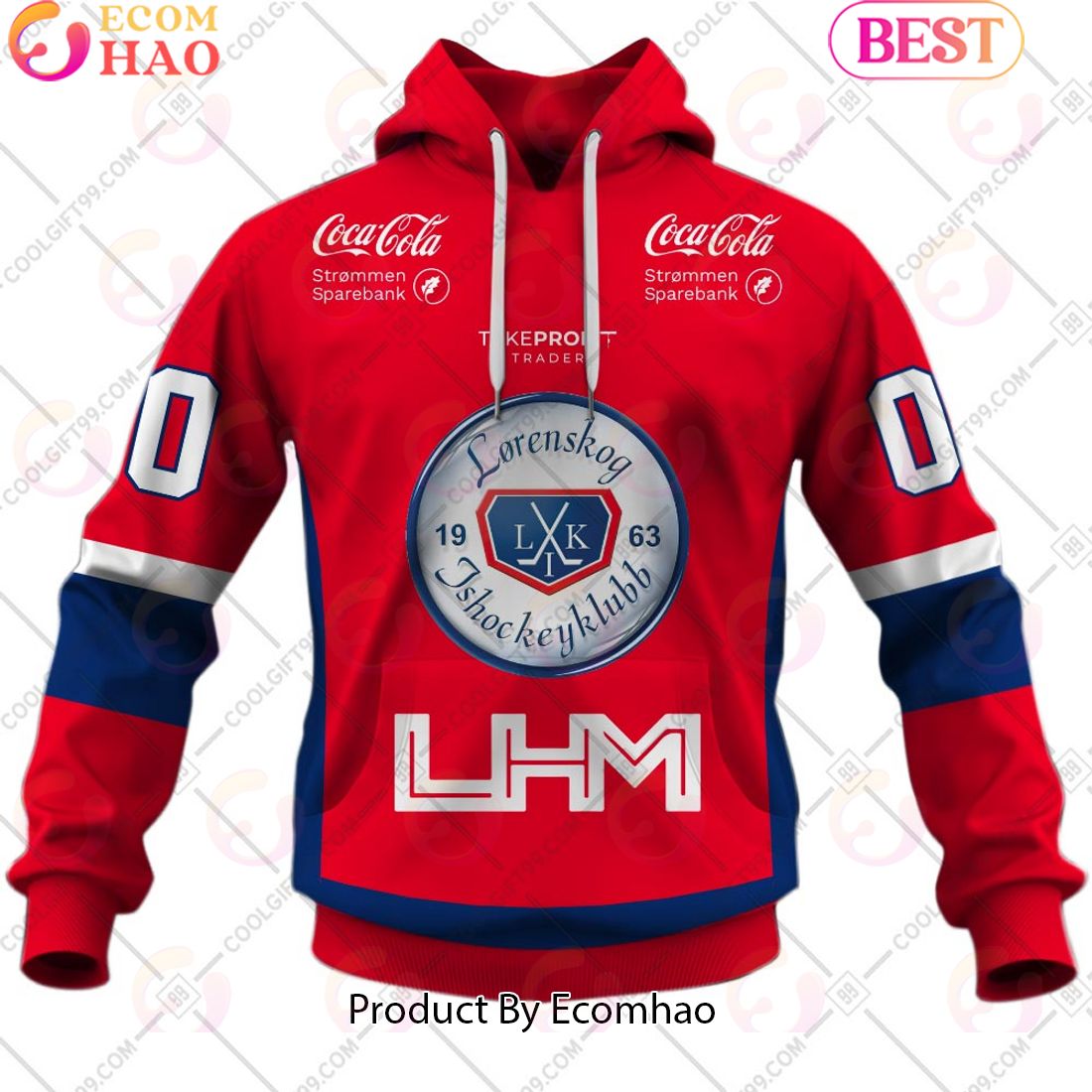 Personalized EHL Lorenskog IK 2324 Home Jersey Style 3D Hoodie