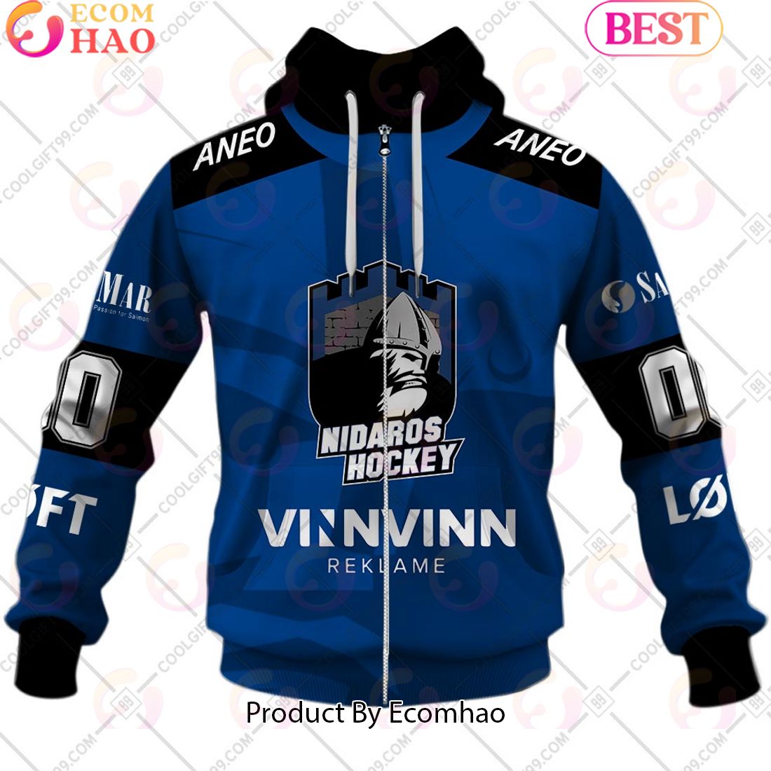 Personalized EHL Nidaros Hockey 2324 Home Jersey Style 3D Hoodie