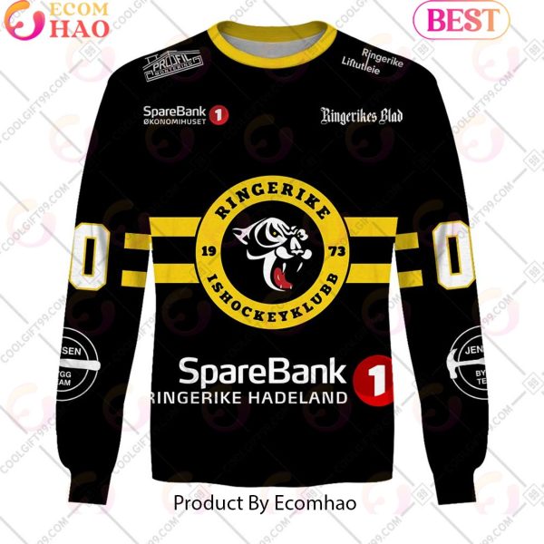 Personalized EHL Ringerike Panthers 2324 Home Jersey Style 3D Hoodie