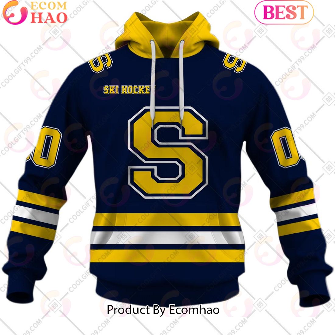 Personalized EHL Ski Ishockey Elite 2324 Home Jersey Style 3D Hoodie