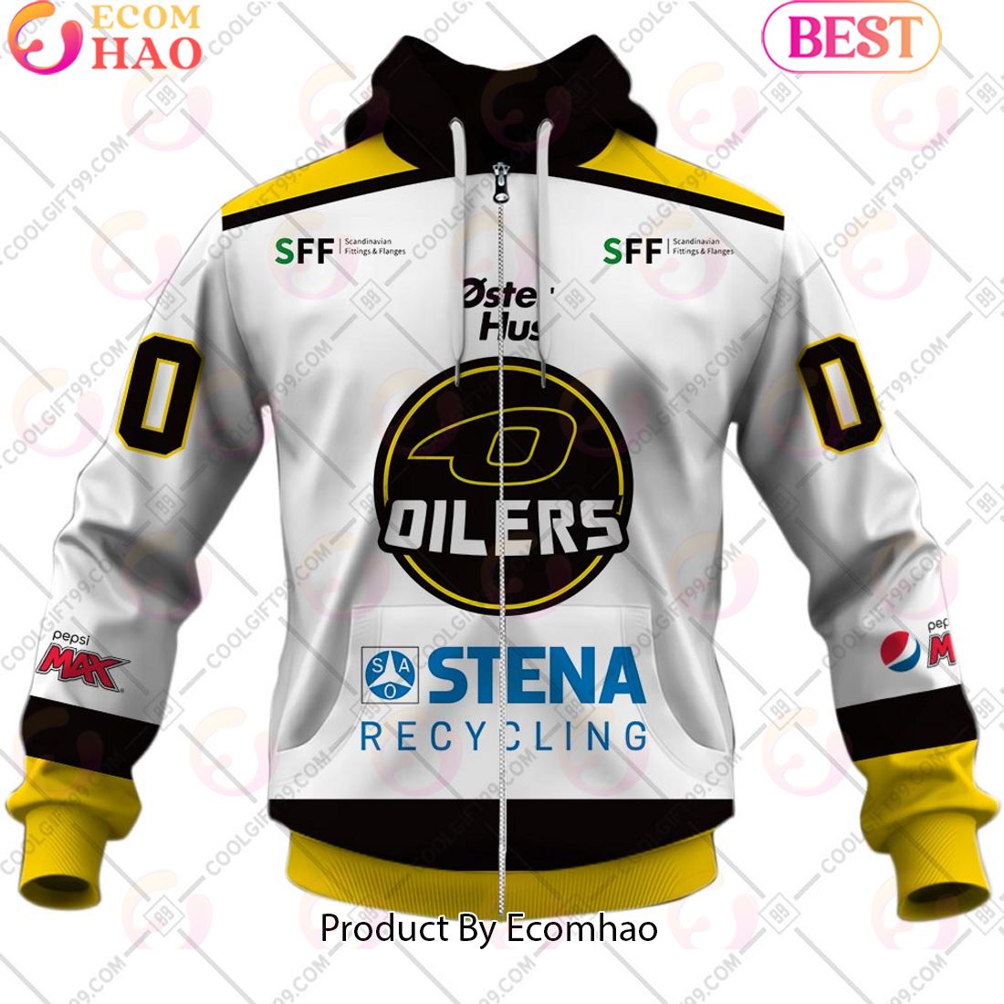 Personalized EHL Stavanger Oilers 2324 Home Jersey Style 3D Hoodie