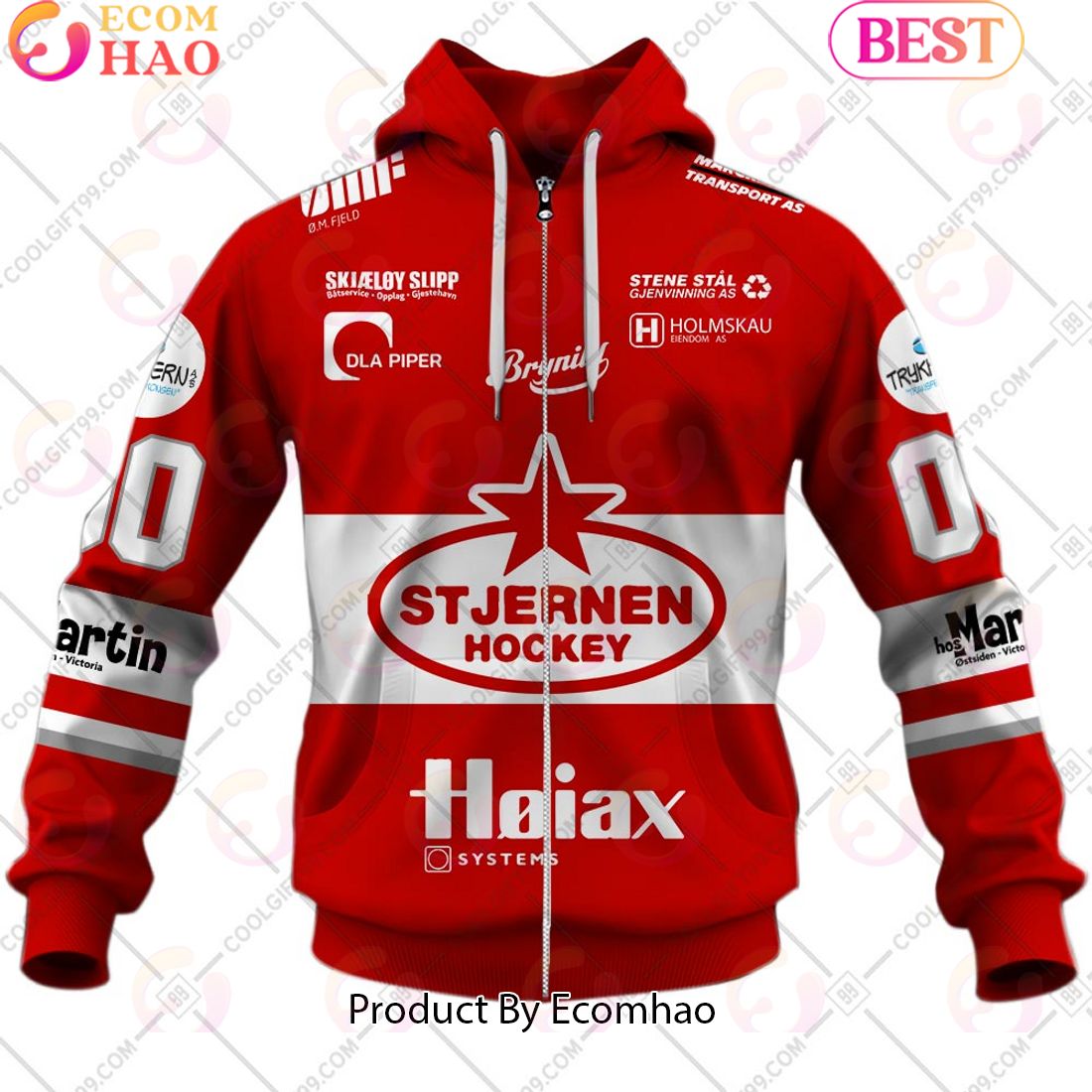 Personalized EHL Stjernen Hockey 2324 Home Jersey Style 3D Hoodie