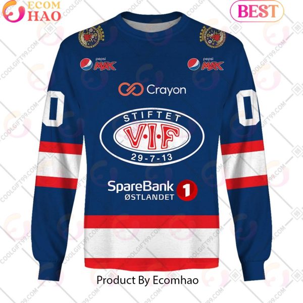 Personalized EHL Valerenga Ishockey 2324 Home Jersey Style 3D Hoodie