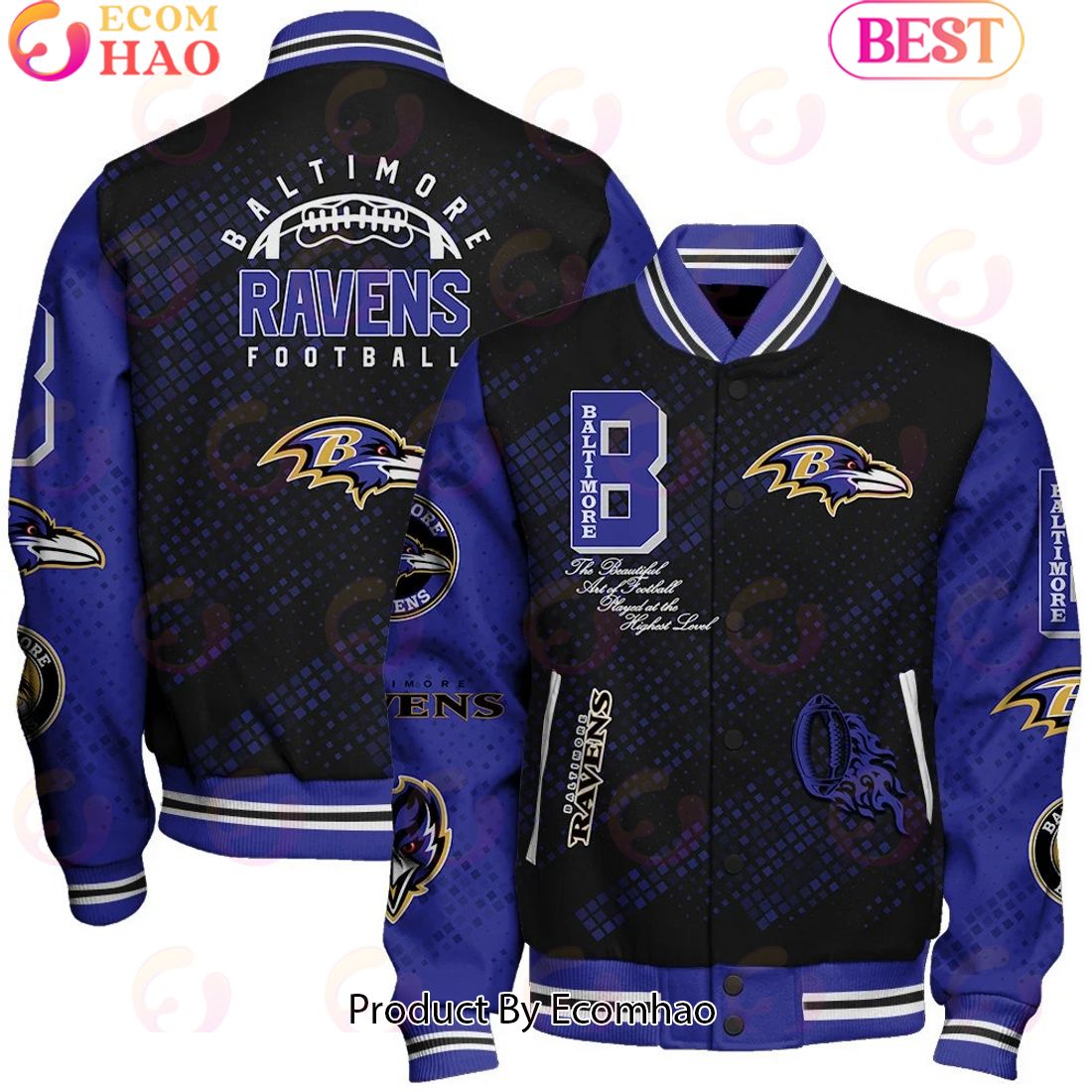 NFL Baltimore Ravens Baseball Jacket, Sport Jacket, FootBall Fan Gifts