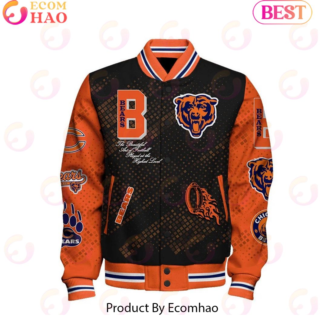 NFL Chicago Bears Baseball Jacket, Sport Jacket, FootBall Fan Gifts