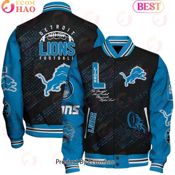 NFL Detroit Lions Baseball Jacket, Sport Jacket, FootBall Fan Gifts
