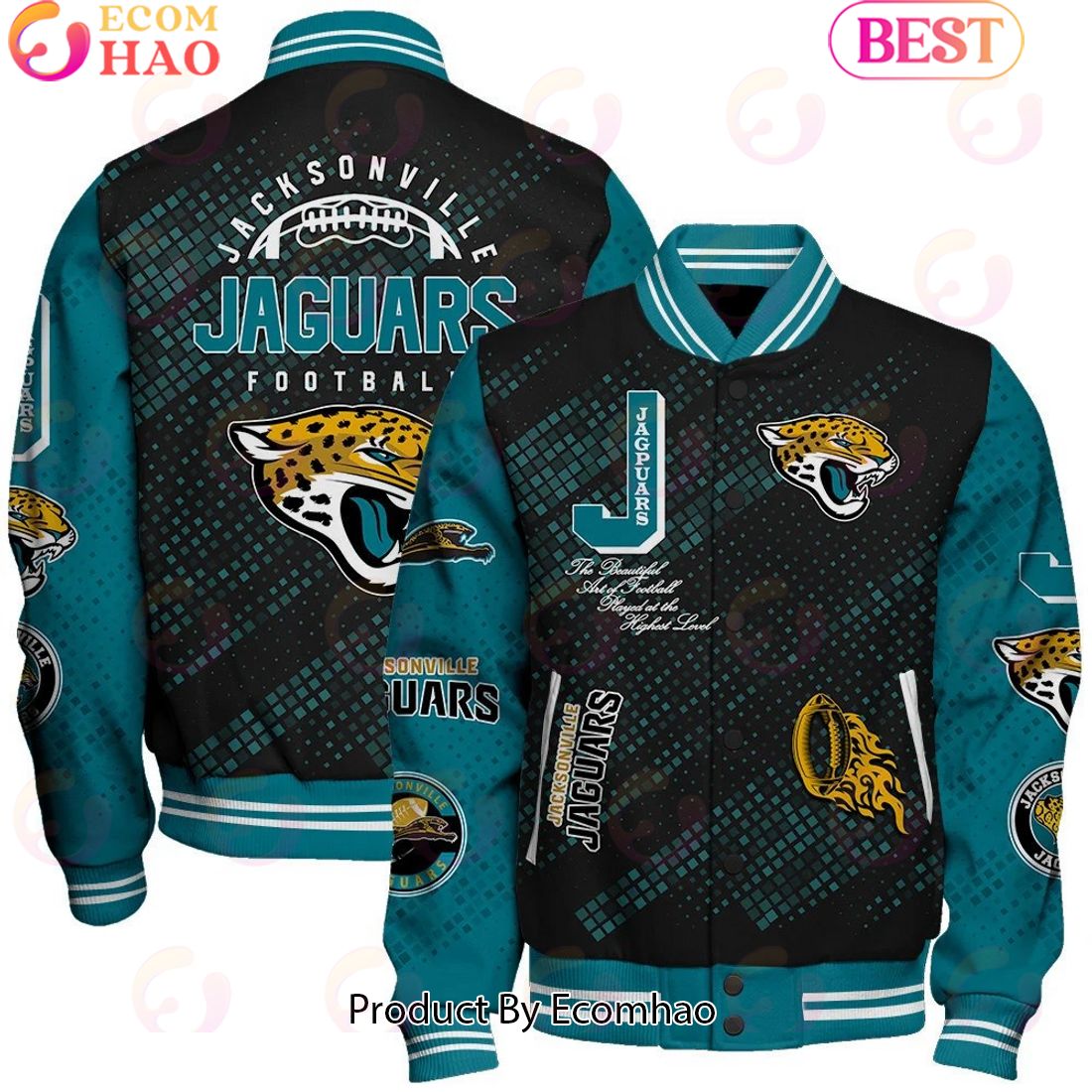 NFL Jacksonville Jaguars Baseball Jacket, Sport Jacket, FootBall Fan Gifts