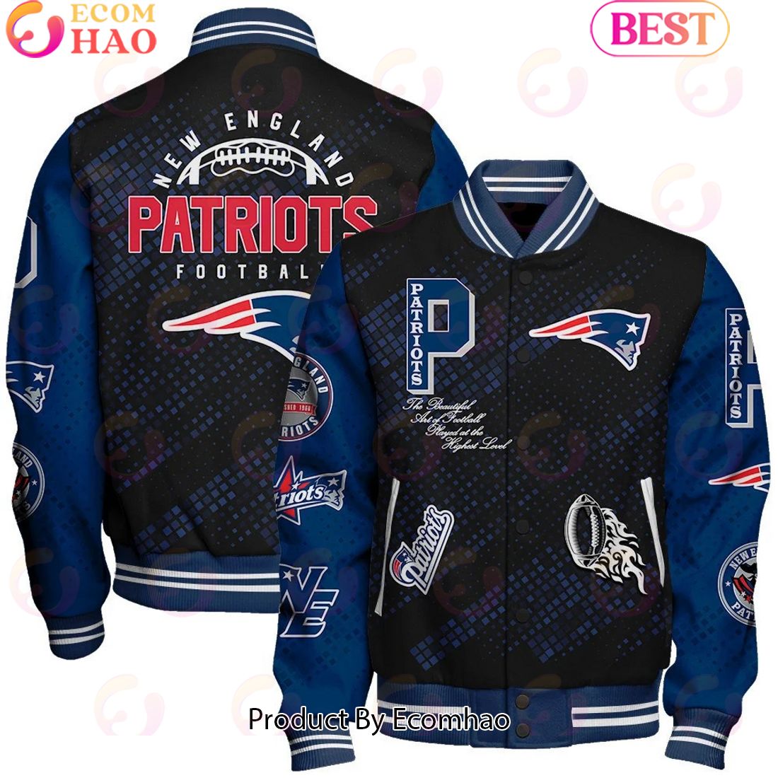 NFL New England Patriots Baseball Jacket, Sport Jacket, FootBall Fan Gifts