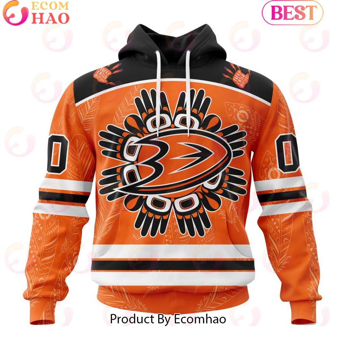 Personalized NHL Anaheim Ducks Special National Day For Truth And Reconciliation Design 3D Hoodie