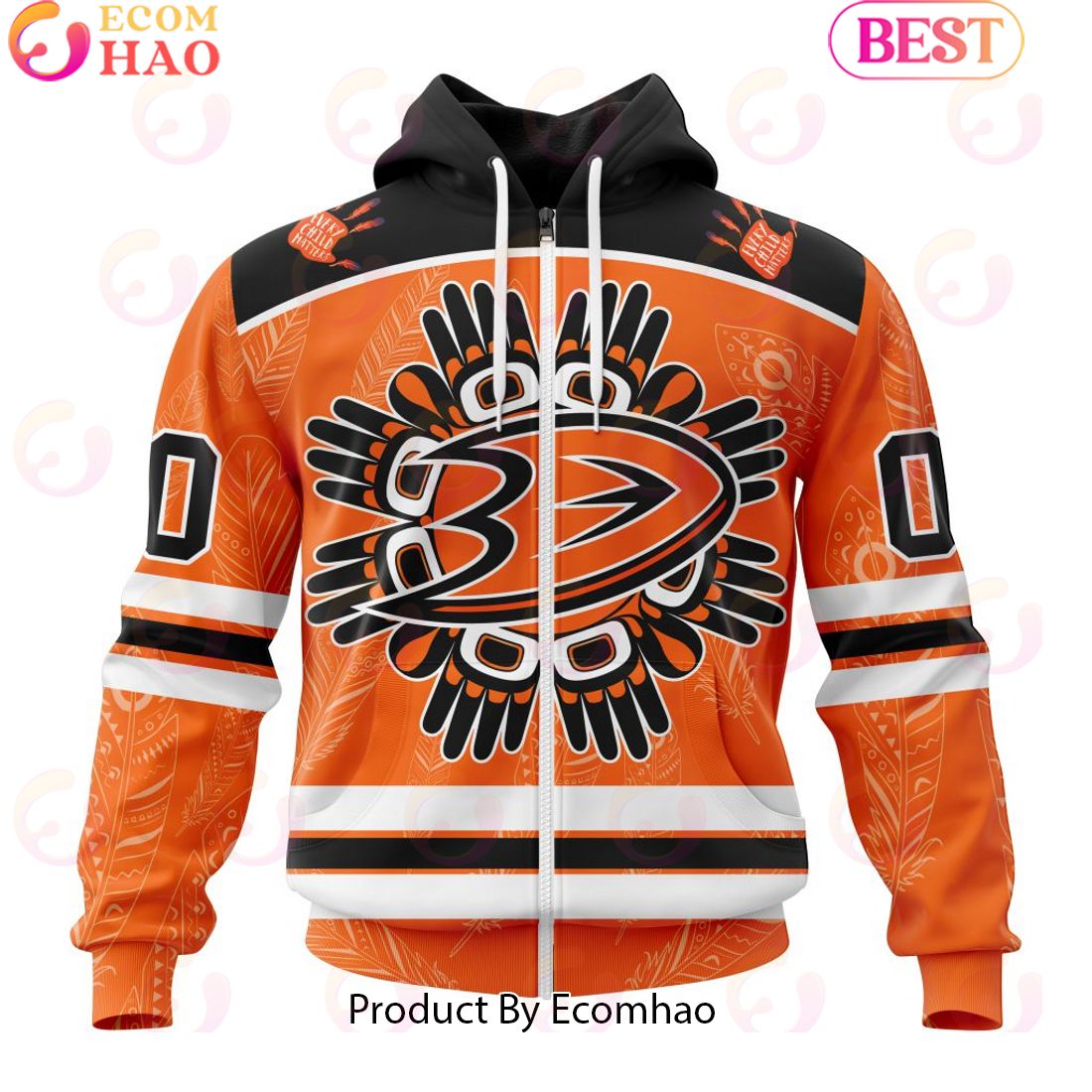 Personalized NHL Anaheim Ducks Special National Day For Truth And Reconciliation Design 3D Hoodie