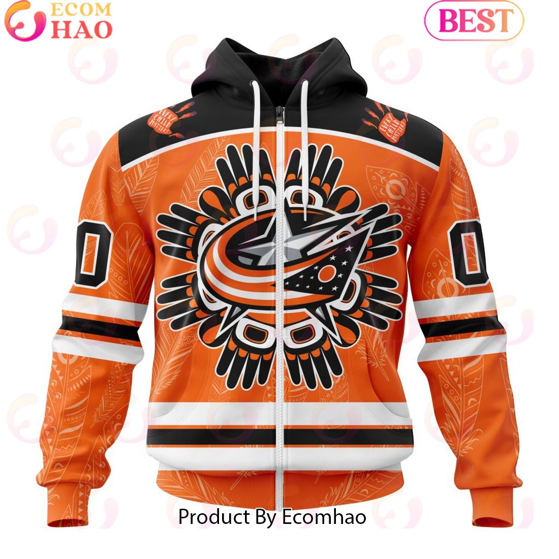 Personalized NHL Columbus Blue Jackets Special National Day For Truth And Reconciliation Design 3D Hoodie