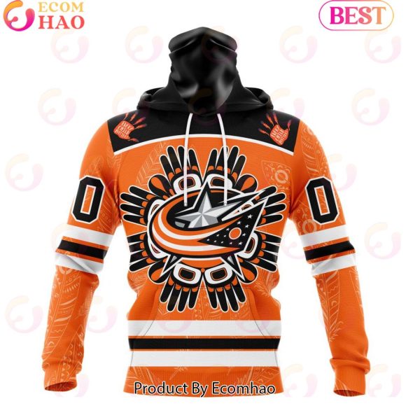 Personalized NHL Columbus Blue Jackets Special National Day For Truth And Reconciliation Design 3D Hoodie
