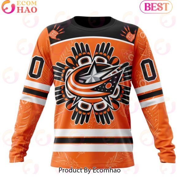 Personalized NHL Columbus Blue Jackets Special National Day For Truth And Reconciliation Design 3D Hoodie