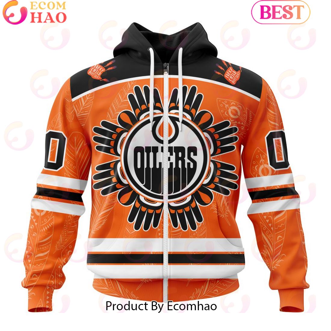 Personalized NHL Edmonton Oilers Special National Day For Truth And Reconciliation Design 3D Hoodie