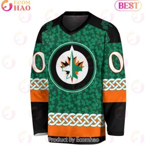 NHL Winnipeg Jets Special St.Patrick’s Day Design Vneck Long Sleeve Shirt