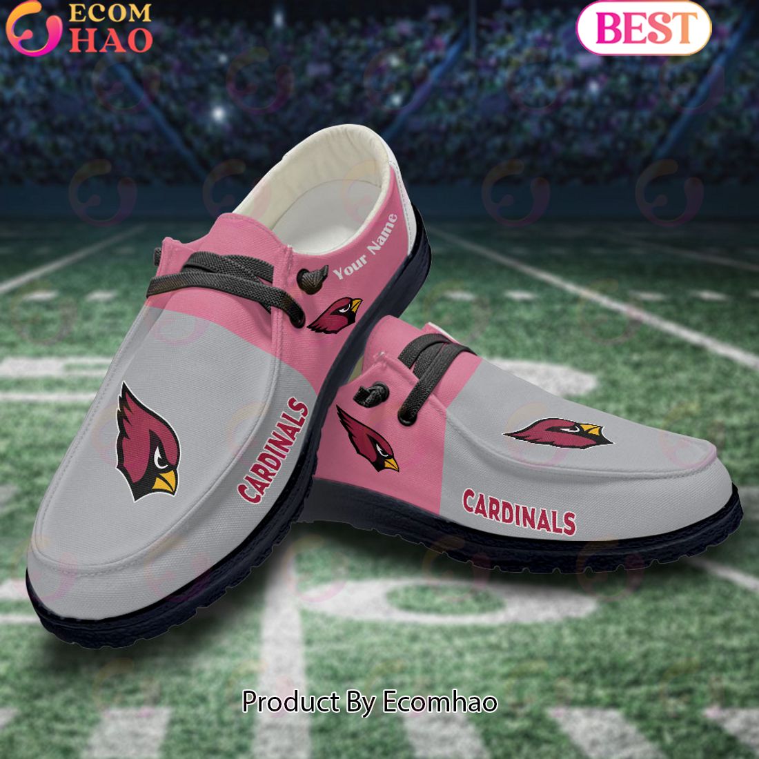 NFL Arizona Cardinals Pink Hey Due Shoes Custom Name Perfect Gift